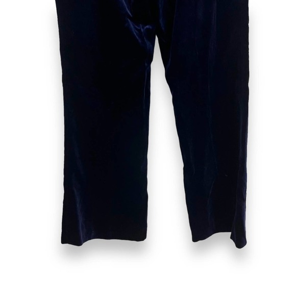 Velvet Pants Womens Large Blue Wide Leg High Rise Trouser Vintage Whimsigoth - Picture 11 of 12
